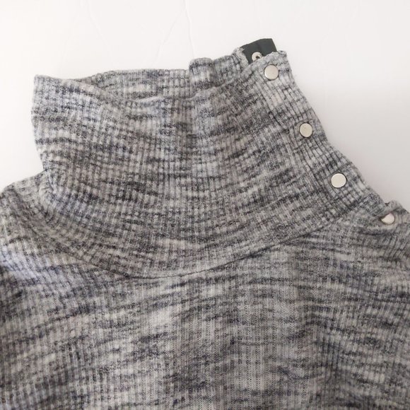 Anthropologie Dolan Blouse Top XS Gray Ribbed Snap - Picture 8 of 8